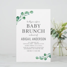 Eucalyptus Baby Brunch Grüne Einladung