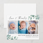 Eucalyptus baby danke Karte, Drehbuch danke Postkarte (Vorne/Hinten)