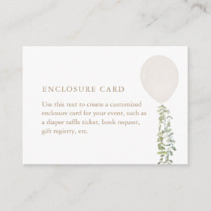 Eucalyptus Baby Dusche Begleitkarte