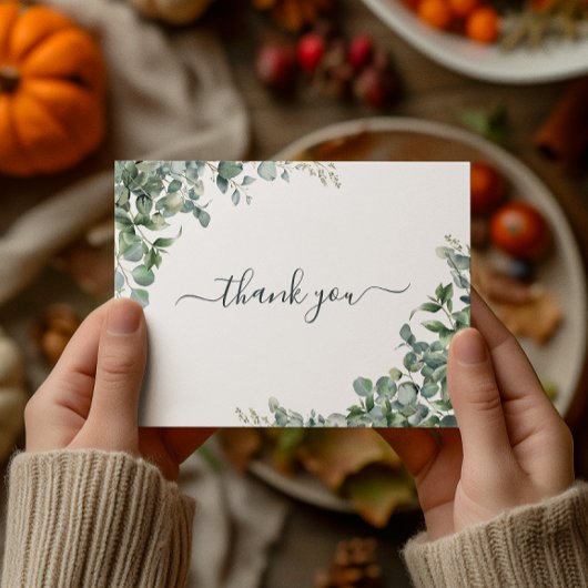 Eucalyptus Baby Dusche Watercolor - Danke Postkarte