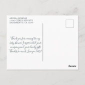 Eucalyptus Baby Dusche Watercolor - Danke Postkarte (Rückseite)