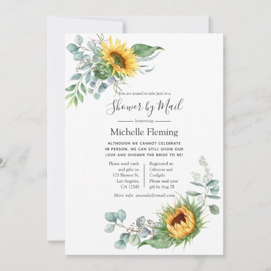 Eucalyptus Baby oder Brautparty per Mail Einladung (Vorderseite)