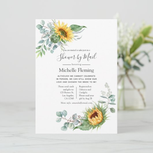 Eucalyptus Baby oder Brautparty per Mail Einladung (Stehend Vorderseite)