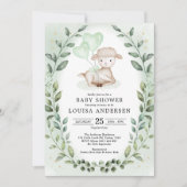 Eucalyptus Baby Schafe Little Lamm Neutrale Dusche Einladung (Vorderseite)