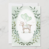 Eucalyptus Baby Schafe Little Lamm Neutrale Dusche Einladung (Rückseite)
