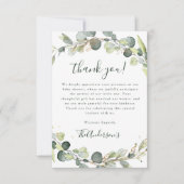 Eucalyptus Baby Shower Boho Rustic Dankeskarte (Vorderseite)