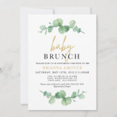 Eucalyptus Baby Shower Brunch Einladung (Vorderseite)