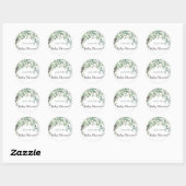 Eucalyptus Baby Shower Classic Round Sticker (Blatt)