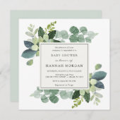 Eucalyptus Baby Shower Einladung (Vorne/Hinten)