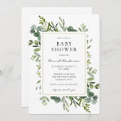 Eucalyptus Baby Shower Einladung (Vorne/Hinten)
