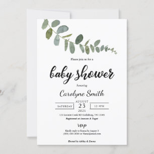 Eucalyptus Baby Shower Einladung