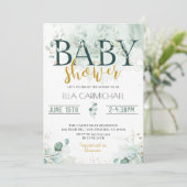 Eucalyptus Baby Shower Einladung (Stehend Vorderseite)