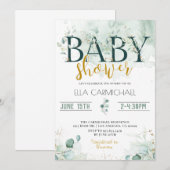 Eucalyptus Baby Shower Einladung (Vorne/Hinten)