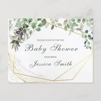 Eucalyptus Baby Shower Einladung Postkarte