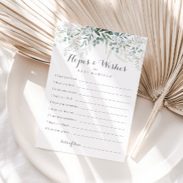 Eucalyptus Baby Shower Hopwers & Wish Card Postkarte