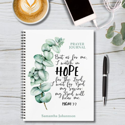 Eucalyptus Bible Verse About Hope Prayer Journal Notizblock