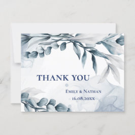 Eucalyptus Blätter Dusty Blue Wedding Vielen Dank Postkarte
