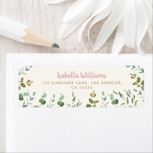 Eucalyptus Blätter Girl Baby Dusche Rücksendeadres