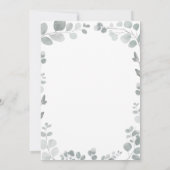 Eucalyptus Blätter Girl Baby Shower Einladung (Rückseite)