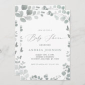 Eucalyptus Blätter Girl Baby Shower Einladung (Vorne/Hinten)