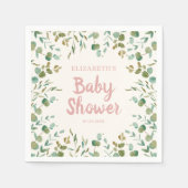 Eucalyptus Blätter Girl Baby Shower Serviette (Vorderseite)