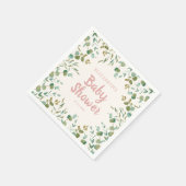 Eucalyptus Blätter Girl Baby Shower Serviette (Ecke)