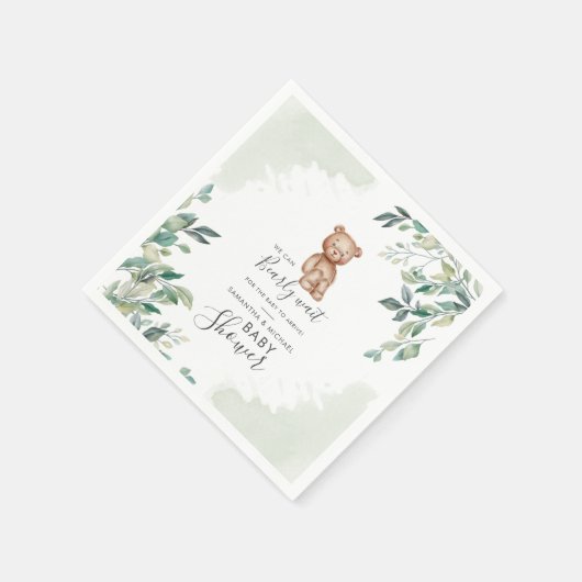 Eucalyptus Blätter Pärchen Babydusche abwarten Serviette (Ecke)