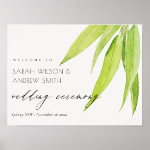 EUCALYPTUS-BLÄTTER WATERCOLOR FOLIAGE WEDD POSTER