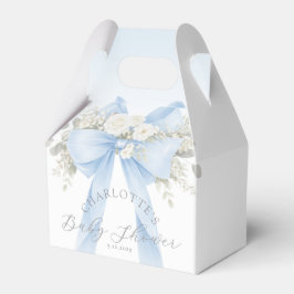 Eucalyptus Blue Bow Baby Boy Shower Geschenkschachtel