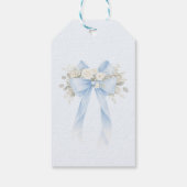 Eucalyptus Blue Bow Baby Shower Thank you Geschenkanhänger (Rückseite)
