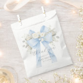 Eucalyptus Blue Bow Baby Shower Thank you Geschenktütchen (Ausgeschnitten)