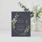 Eucalyptus Blue Brautparty Ankündigungspostkarte (Stehend Vorderseite)