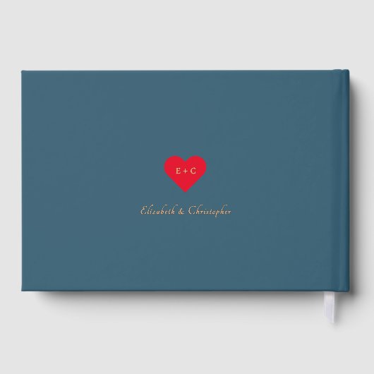 Eucalyptus Blue Gold Hochzeiten Jahrestag Gästebuch (Rückseite)