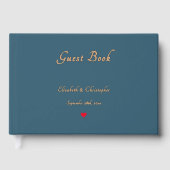 Eucalyptus Blue Gold Hochzeiten Jahrestag Gästebuch (Vorderseite)