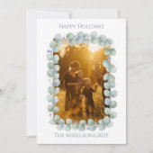 Eucalyptus Blue Photo Christmas Feiertagskarte (Vorderseite)