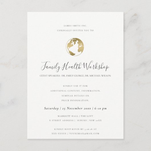 EUCALYPTUS BLUSH ROSE BLACK PINK WORKSHOP EVENT ANKÜNDIGUNGSPOSTKARTE (Vorderseite)