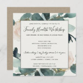 EUCALYPTUS BLUSH ROSE FOLIAGE WORKSHOP EVENT EINLADUNG (Vorne/Hinten)