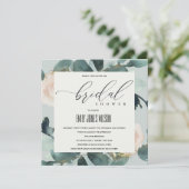 EUCALYPTUS BLUSH ROSE GRAY KRAFT BRAUTPARTY EINLADUNG (Stehend Vorderseite)