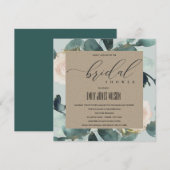 EUCALYPTUS BLUSH ROSE GRAY KRAFT BRAUTPARTY EINLADUNG (Vorne/Hinten)