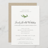 EUCALYPTUS BLUSH ROSE KRAFT BLACK WORKSHOP EREIGNI EINLADUNG (Vorne/Hinten)