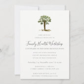 EUCALYPTUS BLUSH ROSE KRAFT BLACK WORKSHOP EREIGNI EINLADUNG (Vorderseite)