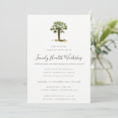 EUCALYPTUS BLUSH ROSE KRAFT BLACK WORKSHOP EREIGNI EINLADUNG (Stehend Vorderseite)