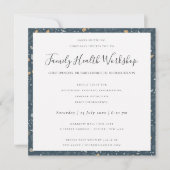 EUCALYPTUS BLUSH ROSE KRAFT NAVY WORKSHOP EREIGNIS EINLADUNG (Vorderseite)