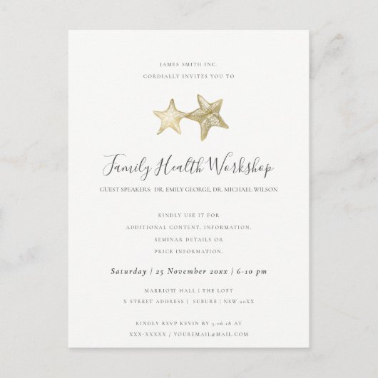 EUCALYPTUS BLUSH ROSE NAVY PINK WORKSHOP EVENT ANKÜNDIGUNGSPOSTKARTE (Vorderseite)