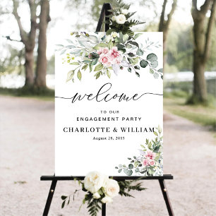 Eucalyptus-Blush-Verlobungsparty-Plakat Poster