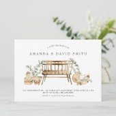 Eucalyptus Bohemische Babydusche Grün Einladung (Stehend Vorderseite)