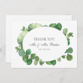 Eucalyptus Boho Greenerenerity Wedding Vielen Dank Dankeskarte (Vorne/Hinten)