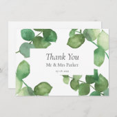 Eucalyptus Boho Greenerenerity Wedding Vielen Dank Dankeskarte (Vorne/Hinten)