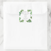 Eucalyptus Boho Greenerenerity Wedding Vielen Dank Quadratischer Aufkleber (Tasche)