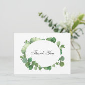 Eucalyptus Boho Greenerenery Vielen Dank Dankeskarte (Stehend Vorderseite)